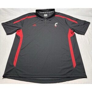 Cincinnati Bearcats Adidas Golf Polo Shirt Men's 2XL XXL Black Red Climalite